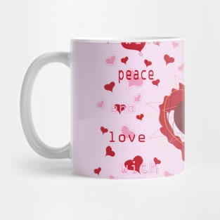 with peace and love Mug